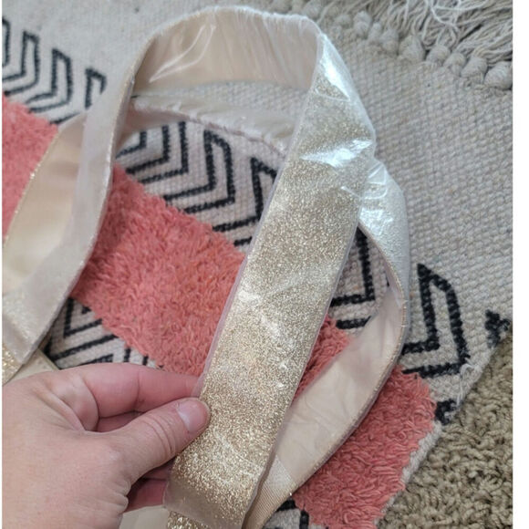 JIMMY CHOO PARFUMS GOLD TOTE BAG W GLITTER HANDLES - Picture 9 of 14